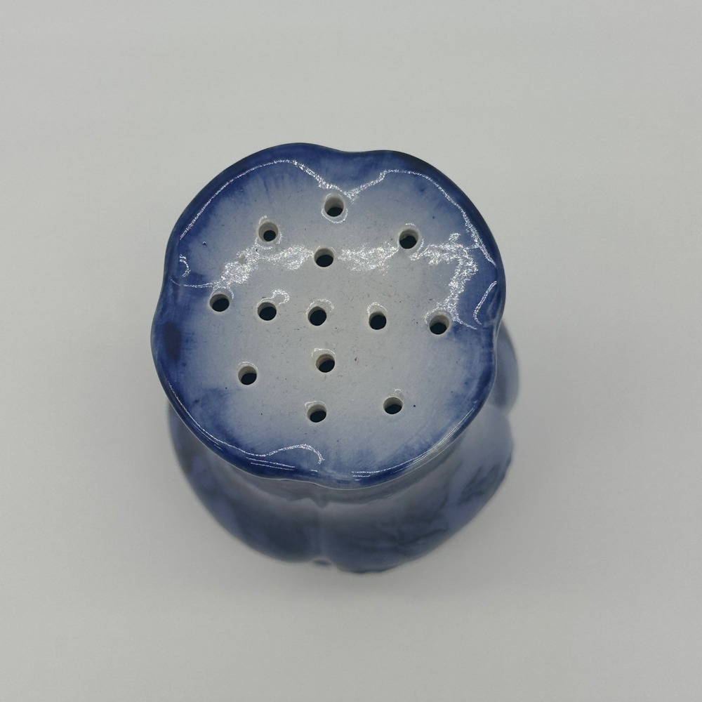 Victoria Flow Blue Hat Pin Holder Staffordshire Ironstone England Floral Antique - Picture 2 of 10